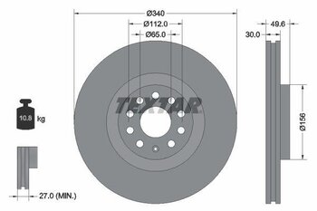 DISCO FREIO AUDI TT (FV3, FVP) 2.0 TFSI EIXO DIANTEIRO 2015 2018 49,6