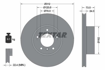 DISCO FREIO BMW X1 Veículo utilitário esportivo (E84) sDrive 20 i GP Teto EIXO DIANTEIRO 2011 2015 73,5