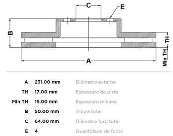 DISCO FREIO SUZUKI ALTO III (EF) 1.3 DIANT 1989 1996 24X24X12