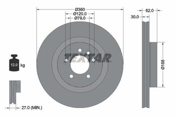 DISCO FREIO LAND ROVER DISCOVERY IV (L319) 5.0 HSE V8 4x4 EIXO DIANTEIRO 2009 2018 62