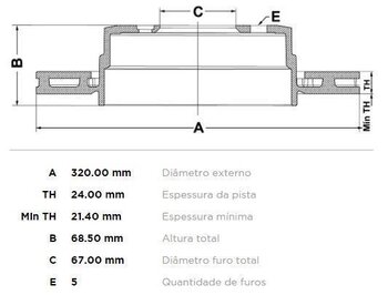 KIT 2 PÇs DISCO FREIO MERCEDES-BENZ E-CLASS (W212) E 350 (212.056) TRAS 2009 2011 33X33X12