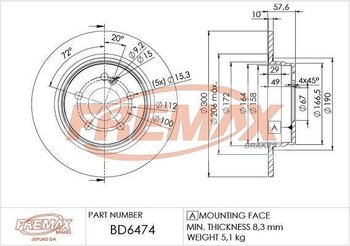 KIT 2 PÇs DISCO FREIO ALFA ROMEO 2300 C 180 Kompressor (204.245) TRAS 2008 EM DIANTE 30x30x12