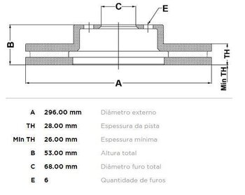 KIT 2 PÇs DISCO FREIO NISSAN FRONTIER (D40) 2.5 dCi 4WD EIXO DIANTEIRO 2008 2012 30X30X12