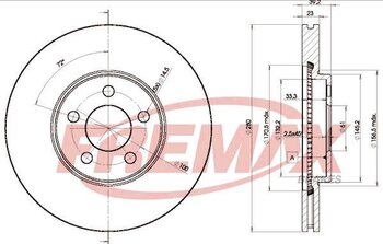 DISCO FREIO CHRYSLER 300 C (LX) 1.6 2001 2010 29X29X12