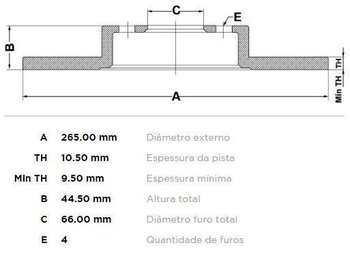 KIT 2 PCs DISCO FREIO RENAULT 19 I (B/C53_) 2.0 TRAS 1995 2001 27X27X12