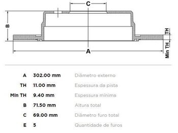 KIT 2 PÇs DISCO FREIO HYUNDAI SANTA FÉ II (CM) 2.7 V6 GLS 4x4 TRAS 2006 2009 31X31X12