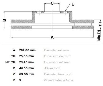 KIT 2 PÇs DISCO FREIO JAC J5 1.5 16V DIANT 2012 2016 29X29X12