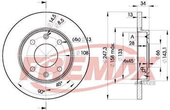 KIT 2 PÇs DISCO FREIO PEUGEOT 206 Hatch (2A/C) 1.0 Selection EIXO DIANTEIRO 2001 2005 25x25x12