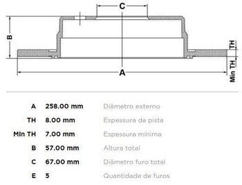 KIT 2 PÇs DISCO FREIO MERCEDES-BENZ 100 Caixa (631) B 150 (245.231) TRAS 2005 2011 26X26X12