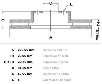 KIT 2 PÇs DISCO CAMBIO AUTOMATICO - COMPOSITO MINI MINI ESPORTIVO (F56) Cooper DIANT 2014 EM DIANTE 29X29X12