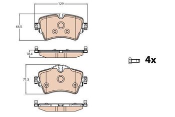 PASTILHA FREIO MINI MINI ESPORTIVO (F56) Cooper DIANT 2014 EM DIANTE 129X18,4