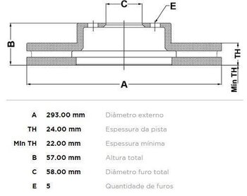 KIT 2 PÇs DISCO FREIO SUBARU FORESTER (SF) 2.0 Turbo AWD DIANT 2000 EM DIANTE 30X30X12