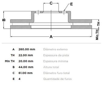 NISSAN VERSA/V-DRIVE II (N17_) 1.6 Flex DIANT 2011 2021 26X26X12