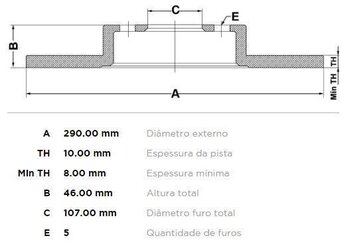 DISCO FREIO SUZUKI JIMNY Veículo off road aberto (SN) 1.3 4WD (SN413) EIXO DIANTEIRO 2017 2017 46