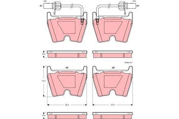 PASTILHA FREIO AUDI R8 (422, 423) 4.2 FSI quattro DIANT 2007 2014 74,4X97X16,5