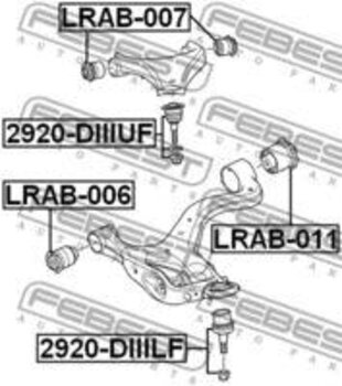 LAND ROVER DISCOVERY III (L319) 2.7 TDV6 4x4 EIXO INFERIOR FRONTAL INTERNO 2004 2009 10x10x10