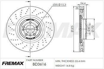 DISCO EMBREAGEM MERCEDES-BENZ M-CLASS (W166) ML 350 4-matic (166.057) 2011 2015 38X38X12