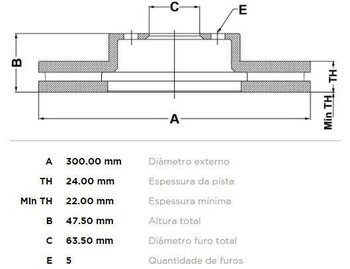 KIT 2 PÇs DISCO FREIO FORD BELINA / SCALA Combi 2.0 16V DIANT 2002 2005 31X31X12