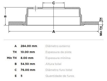 KIT 2 PÇs DISCO FREIO KIA OPTIMA (FSGDS6B) 2.4 EX 2012 2015 29X29X12