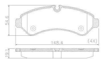 PASTILHA FREIO MERCEDES-BENZ SPRINTER 3,5-t Caminhão de plataforma/chassis (B907, B910) 314 CDI RWD (907.131, 907.133, 907.135, 907.231, 9 EIXO TRASEI