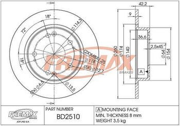 KIT 2 PCs DISCO FREIO HONDA ACCORD VI (CG, CK) 1.8 TRAS 2006 EM DIANTE 28x28x12