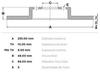 KIT 2 PÇs DISCO FREIO AUDI 100 (44, 44Q, C3) 1.8 T TRAS 1997 2005 26X26X12