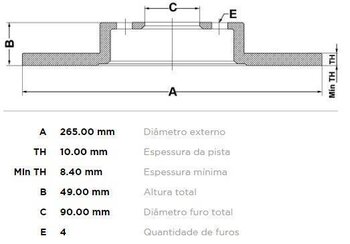 KIT 2 PCs DISCO FREIO MITSUBISHI AIRTREK I (CU_W) 1.8 (E32A) TRAS 1987 1992 27X27X12