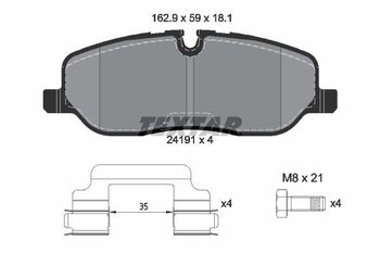 PASTILHA FREIO LAND ROVER DISCOVERY III (L319) 4.4 4x4 EIXO DIANTEIRO 2004 2009 162,9X59X18,1