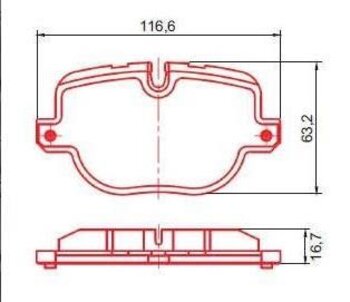 PASTILHA FREIO LAND ROVER DISCOVERY IV (L319) 3.0 TD HSE SDV6 RAW 4x4 EIXO TRASEIRO 2014 2018 116,60X17,20X63