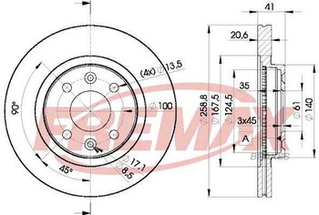 KIT 2 PCs DISCO FREIO RENAULT 19 I (B/C53_) 1.8 16V (B/C53D) DIANT 1989 1992 26x26x12