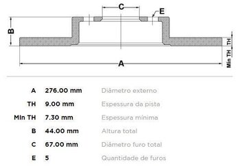 KIT 2 PÇs DISCO FREIO MERCEDES-BENZ B-CLASS Sports Tourer (W246, W242) B 200 (246.243) 2013 2018 28x28x12