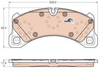 PASTILHA FREIO PORSCHE MACAN (95B) 3.0 GTS EIXO DIANTEIRO 2015 2018 209,50X94,4X17,00